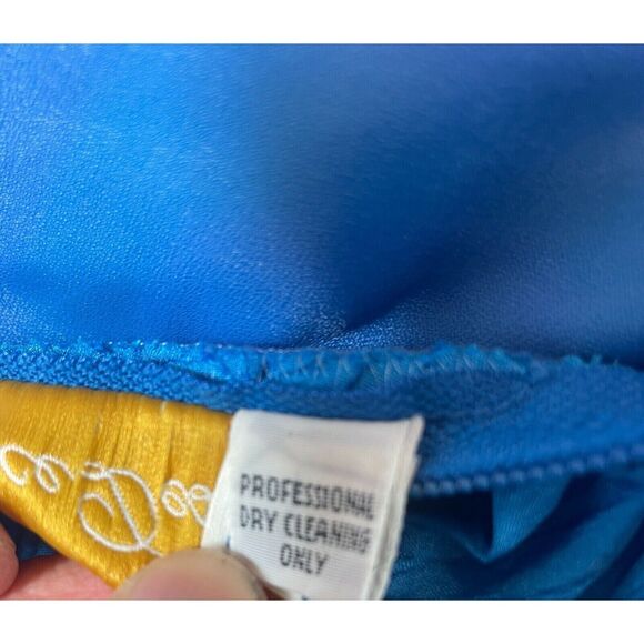 Vintage Alyce Designs Prom Dress Womens XS Blue Puff Sleeve Cocktail Retro Glam - Picture 12 of 13